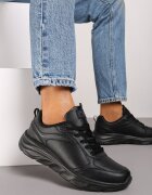  Adidași Clasici Plati Negri cu Talpă în Relief Velandria