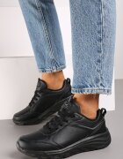  Adidași Clasici Plati Negri cu Talpă în Relief Velandria