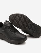 Adidași Clasici Plati Negri cu Talpă în Relief Velandria