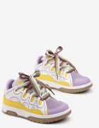  Adidași Galben-Mov cu șireturi decorative și sclipici Nevesa