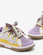  Adidași Galben-Mov cu șireturi decorative și sclipici Nevesa