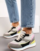  Adidași Gri cu Inserții Colorate pe Platformă Ascunsă Eirlys