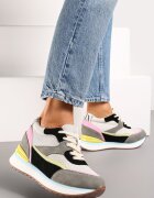  Adidași Gri cu Inserții Colorate pe Platformă Ascunsă Eirlys