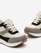  Adidași Gri cu Inserții Colorate pe Platformă Ascunsă Eirlys