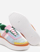  Adidași la Gleznă Verde-Portocaliu cu Platformă cu Șireturi Fropia
