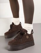  Adidași Maro din imitație de piele întoarsă cu platformă căptușiți cu blană Sennalia
