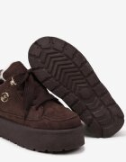  Adidași Maro din imitație de piele întoarsă cu platformă căptușiți cu blană Sennalia