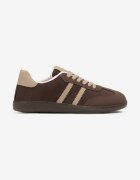  Adidași Maro din Imitație de Piele Întoarsă cu Talpă Plată Memeriana