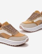  Adidași Maro pe Platformă cu Inserții Metalice Stovia