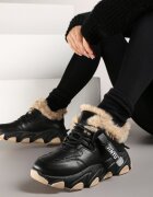  Adidași Negri Căptușiți Cu șireturi Cu talpă groasă Cu blană decorativă Visha