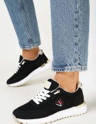  Adidași negri cu Inserații Metalice și Broderie Fină