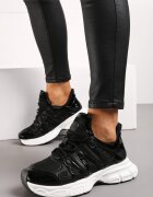  Adidași Negri cu Inserții Decorative și Talpă Embosată Adlenavia