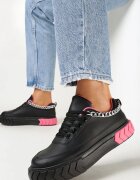  Adidași Negri cu platformă și lanț Jaolisa