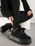  Adidași Negri cu Șireturi cu Talpă Groasă cu Blăniță Vaitaly