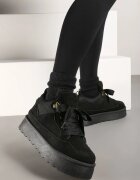  Adidași Negri cu Șireturi cu Talpă Groasă cu Blăniță Vaitaly