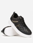  Adidași negri cu șireturi până la gleznă cu fir strălucitor Milia