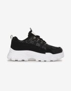  Adidași Negri cu șireturi pe talpă groasă cu model decorativ Tannai