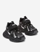  Adidași Negri cu Talpă Groasă cu Benzi Velcro Rosavetta