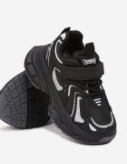  Adidași Negri cu Talpă Groasă cu Benzi Velcro Rosavetta