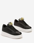  Adidași Negri cu Talpă Groasă cu Cristale Colorate Tumida