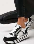  Adidași Negri cu Talpă Groasă cu Paiete și Inserții Metalice Aeliss