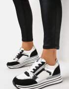  Adidași Negri cu Talpă Groasă cu Paiete și Inserții Metalice Aeliss