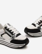  Adidași Negri cu Talpă Groasă cu Paiete și Inserții Metalice Aeliss
