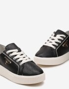  Adidași Negri din Piele cu Inserții Metalice și Perforație Airella