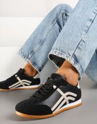  Adidași Negri în Stilul Tenișilor Iconici cu Cusături Decorative Vellexia