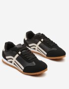  Adidași Negri în Stilul Tenișilor Iconici cu Cusături Decorative Vellexia