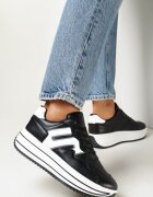  Adidași Negri pe Platformă cu Inserții Elisandra