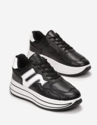  Adidași Negri pe Platformă cu Inserții Elisandra