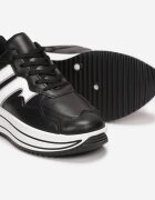  Adidași Negri pe Platformă cu Inserții Elisandra