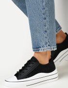  Adidași Negri pe Platformă cu Sclipici și cu Tija Joasă Rorvi