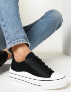  Adidași Negri pe Platformă cu Sclipici și cu Tija Joasă Rorvi