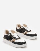  Adidași Negri pe Platformă Joasă cu Inserție Tweed Niman