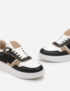  Adidași Negri pe Platformă Joasă cu Inserție Tweed Niman