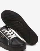  Adidași Negri Plati Din piele cu Aplicație Triunghi Labriene