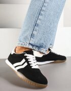  Adidași negri tip teniși cu dungi decorative Zommea