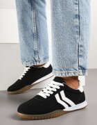  Adidași negri tip teniși cu dungi decorative Zommea