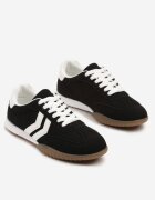  Adidași negri tip teniși cu dungi decorative Zommea