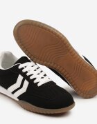  Adidași negri tip teniși cu dungi decorative Zommea