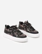  Adidași Negru-Alb cu imprimeu leopard Calidi