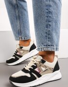  Adidași Negru-Bej cu Inserții Metalice și din Plasă Dalathe