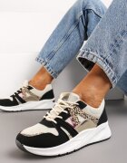  Adidași Negru-Bej cu Inserții Metalice și din Plasă Dalathe