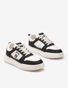  Adidași Negru și Alb cu imprimeu decorativ și perforații delicate Bleordia