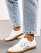  Adidași Plati Alb-Argintiu Cu șireturi cu Nituri Decorative Blosenti