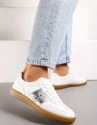  Adidași Plati Alb-Argintiu Cu șireturi cu Nituri Decorative Blosenti