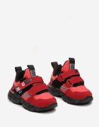  Adidași Roșu-Negru Plati cu Velcro Finisați cu Inserții Metalice Tiabella