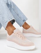  Adidași Roz cu căpută patchwork și platformă embosată Geridia
